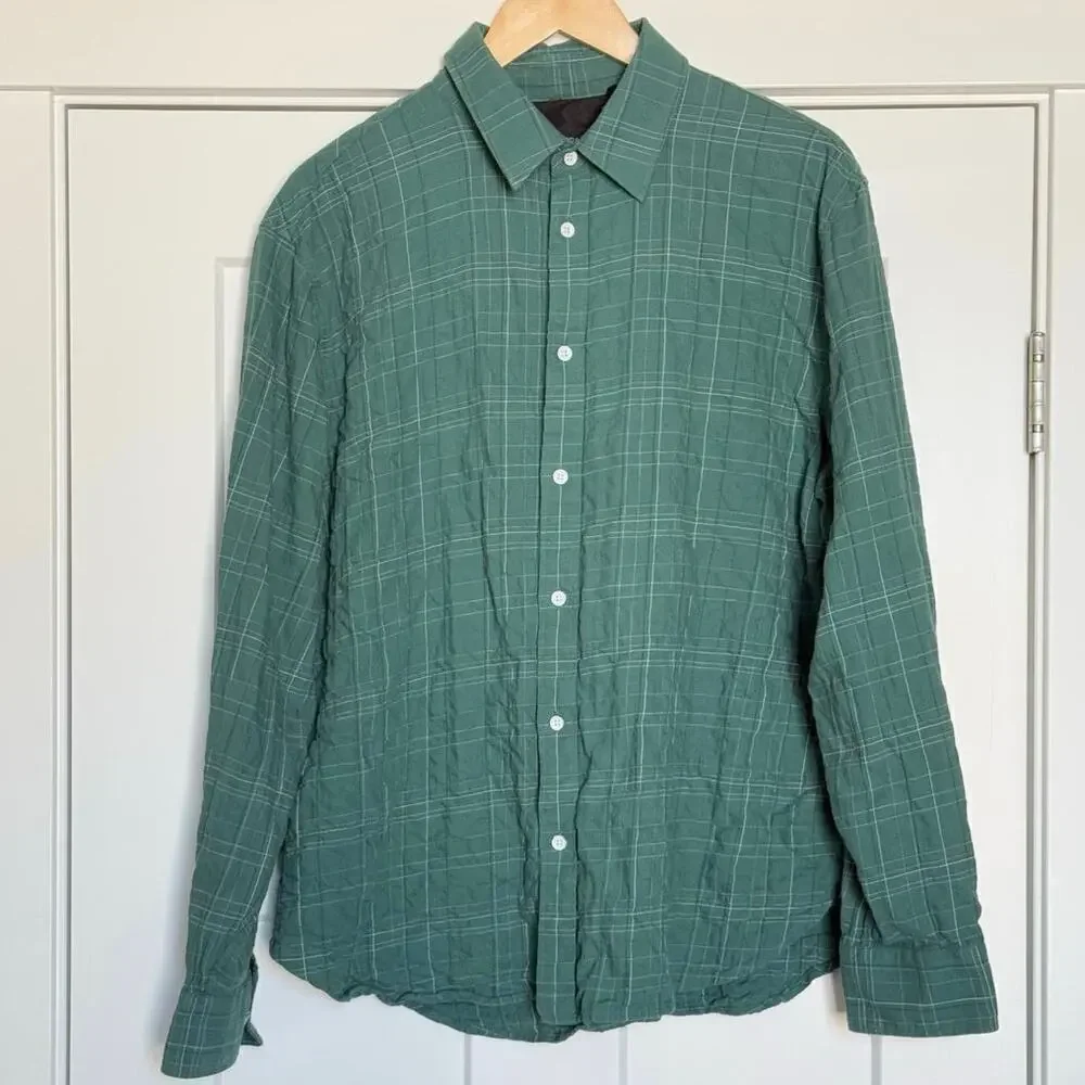 RAG & BONE Mens Gus Checked Cotton-Blend Flannel Shirt Size XL